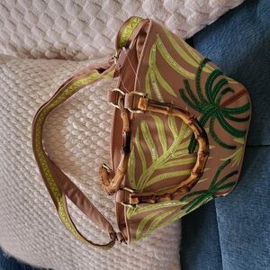 Palm Tree Beaded Tote